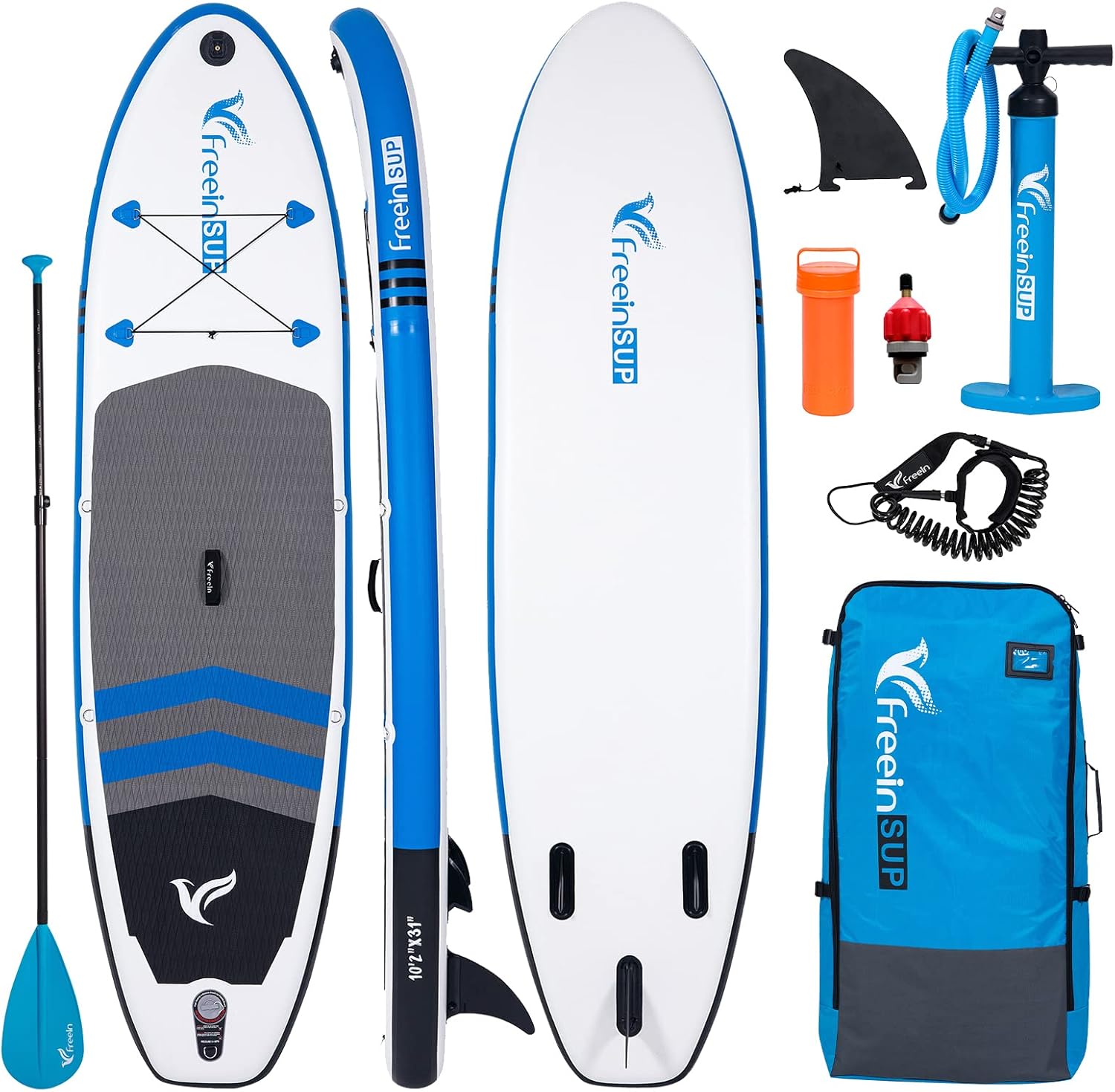 Freein Sup Inflatable Stand Up Paddle Board for Adults Isup Package