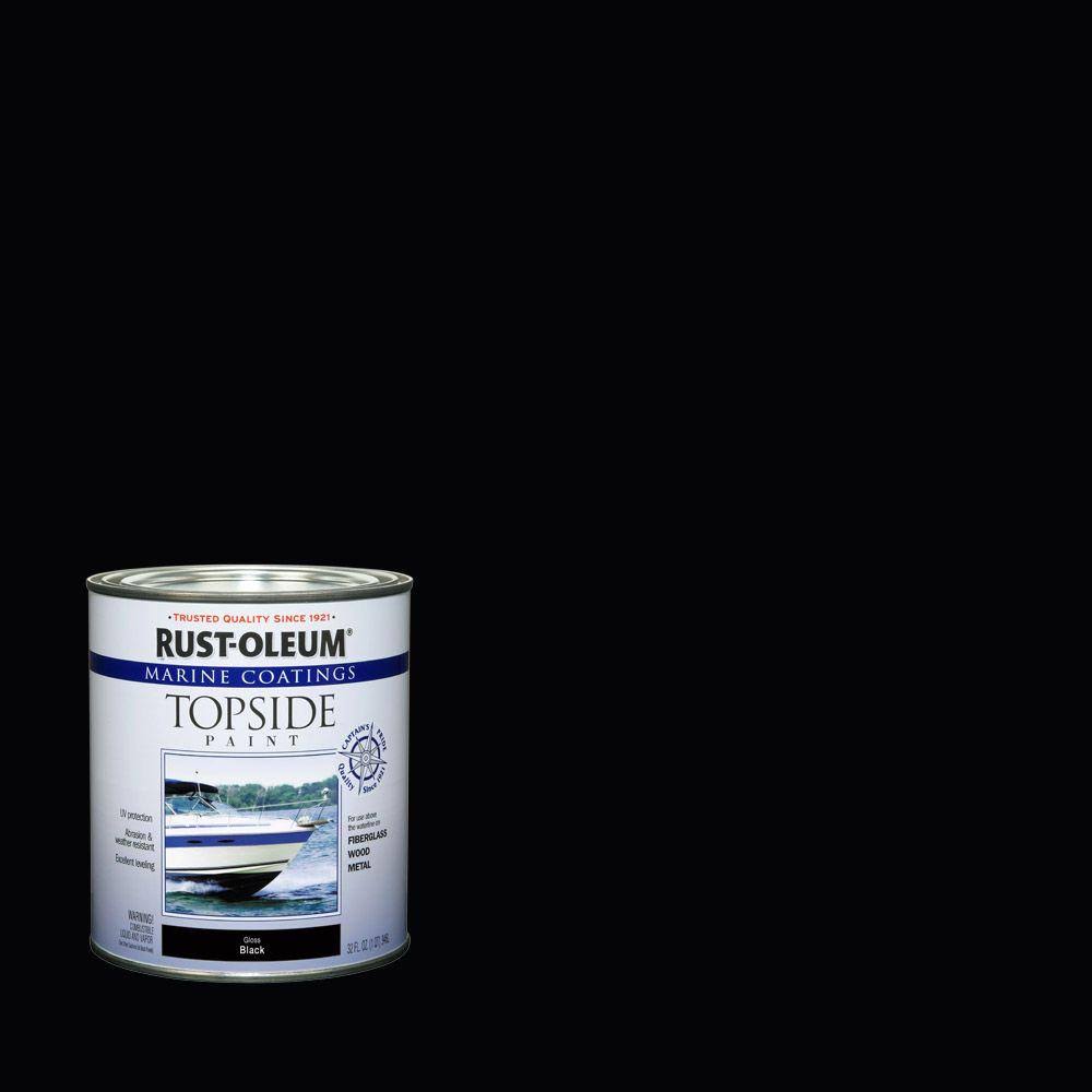 Rust-Oleum Marine 1 qt. Gloss Black Topside Paint (4-Pack)