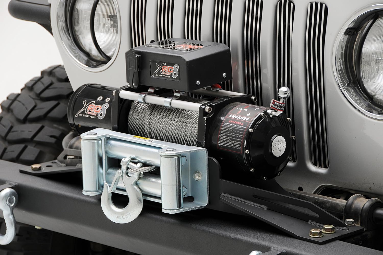 Smittybilt Winch Plate for TJ/YJ/LJ factory bumpers , Black - 2802