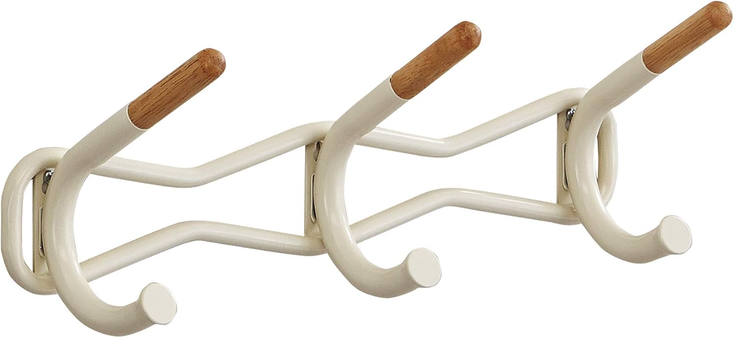 Safco Products Family Coat Wall Rack, 3 Hook, Cream Pack of 2