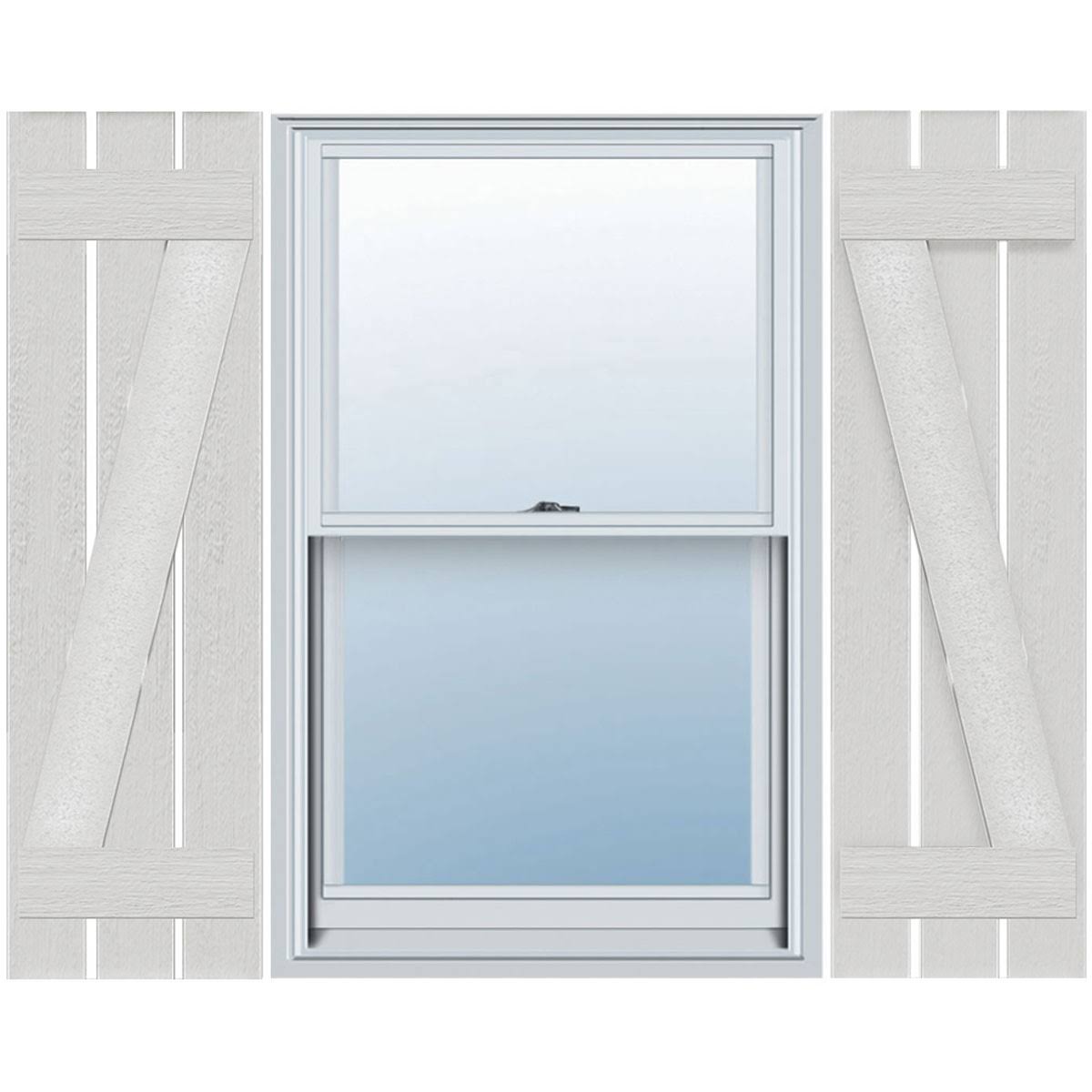 Ekena Millwork FBS06Z17X069RUF 17 1/8x22W x 69x22H Rustic Three Board Spaced Board-n-Batten Faux Wood Shutters w/Z-Board (Per Pa