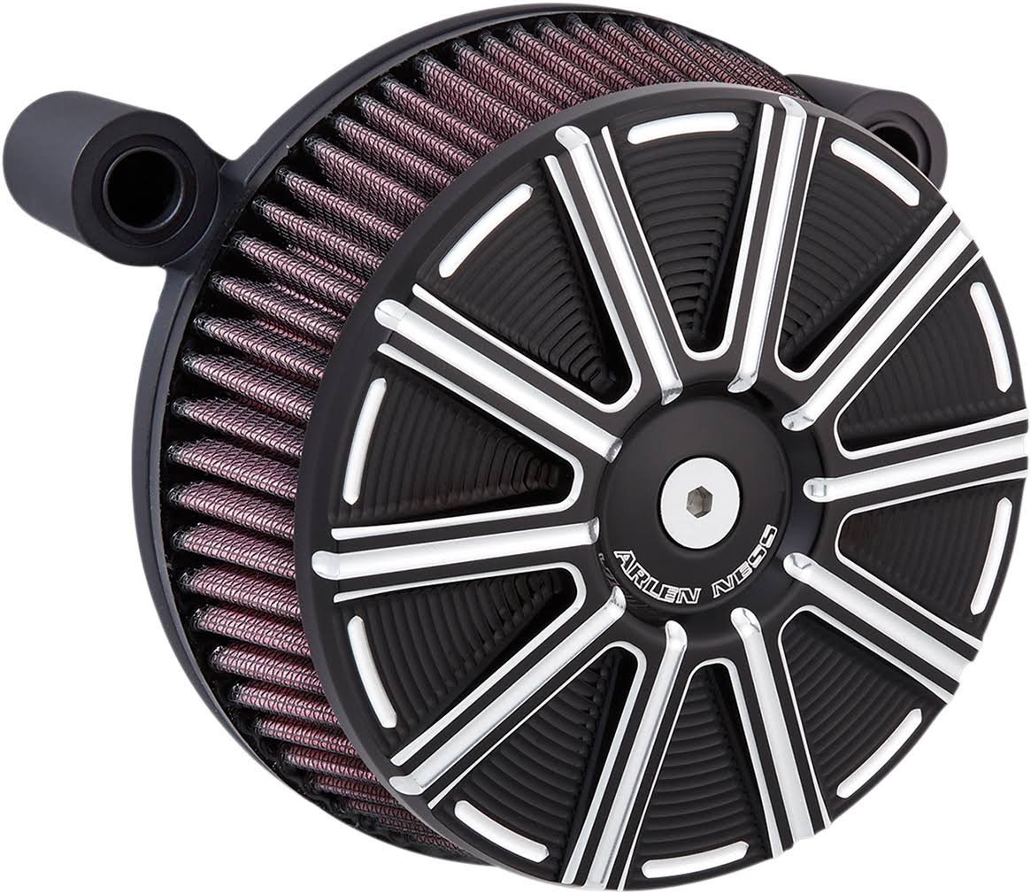 Arlen Ness 18-315 Billet Sucker Stage I Air Filter Kit with Steel Cover 10-Gauge, Black