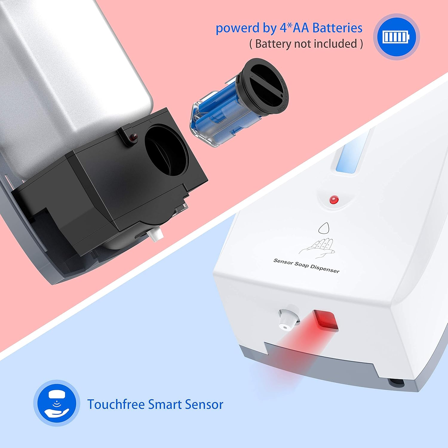 FCQ Hand Sanitizer Dispenser Touchless Automatic Hand Sanitizer Gel Dispenser with Floor Stand for Schools, Restaurants,Home… Pack of 2