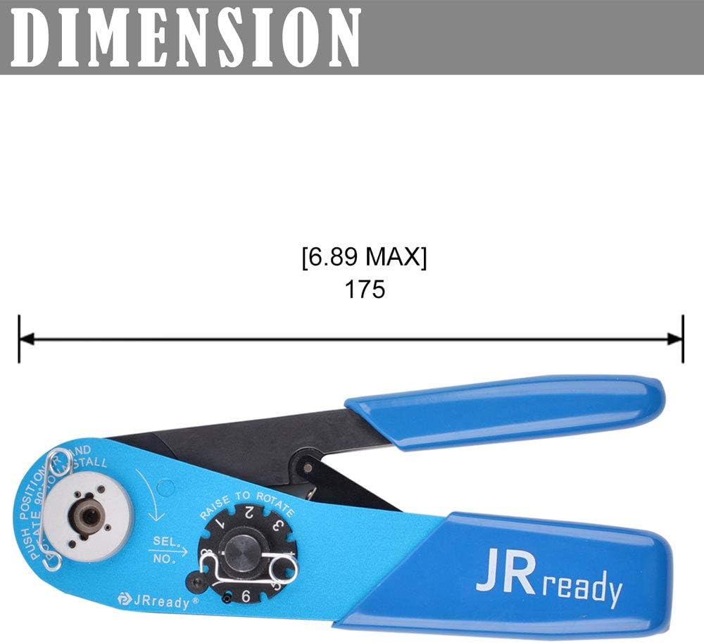 JRready ST2060 M22520 2 01 Indent Crimper Kit YJQ W1A 615717 Aviation Crimp Tool and 7 Positioner and G125 Gauge for Solid Barrel Contact of Miniature Connector in Electronic Systems 20 32awg