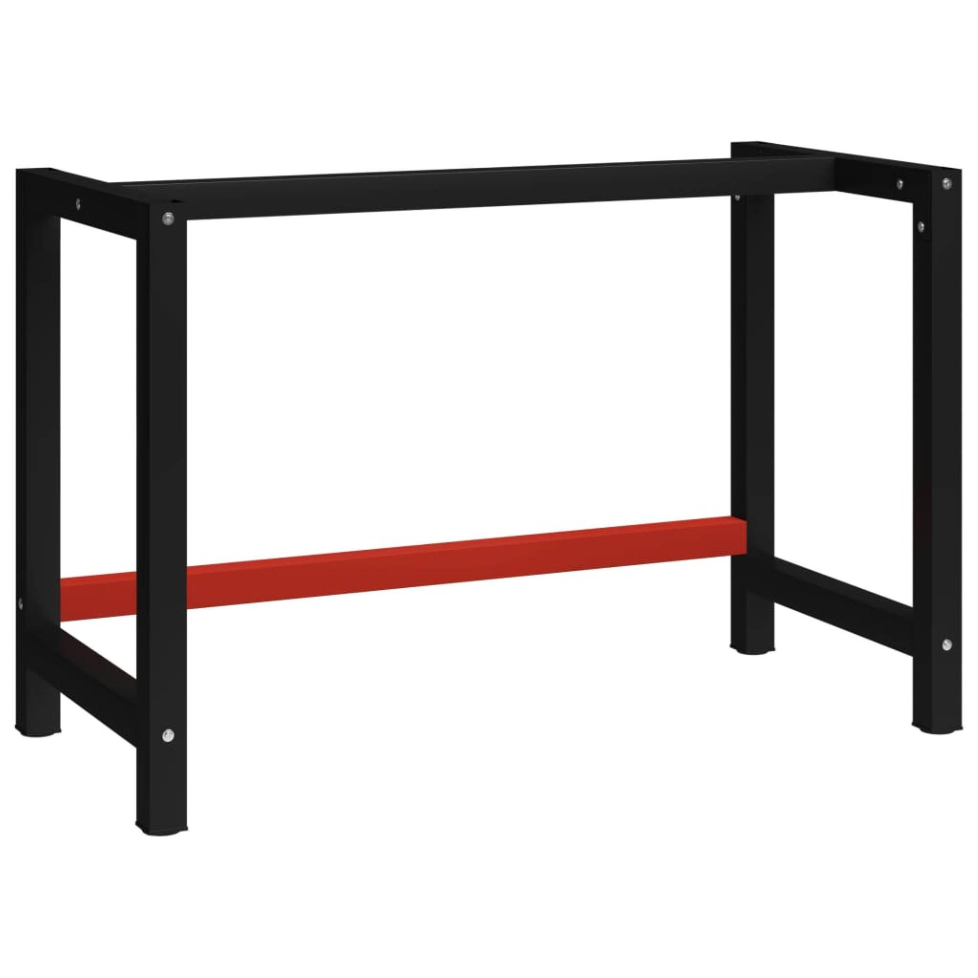 vidaXL Work Bench Frame Metal 47.2x22x22.4x22x31.1x22 Black and Red