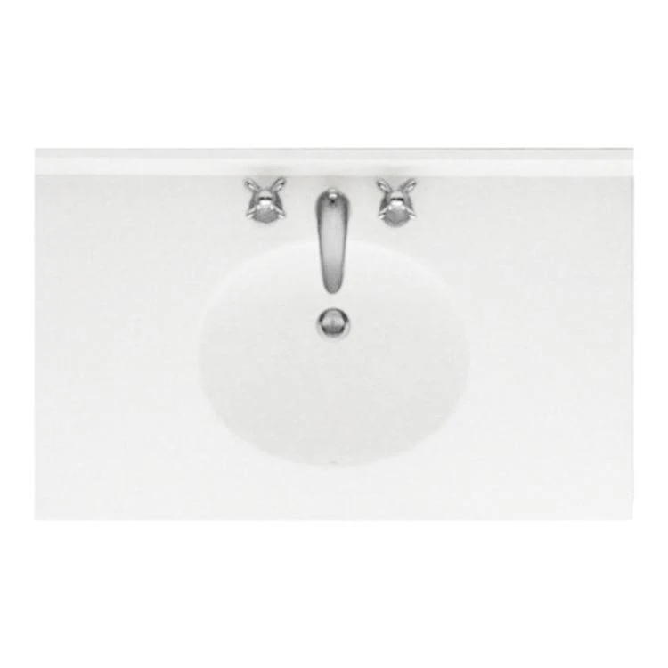 Swan Ellipse Solid Surface 61&& Single Bathroom Vanity Top, White