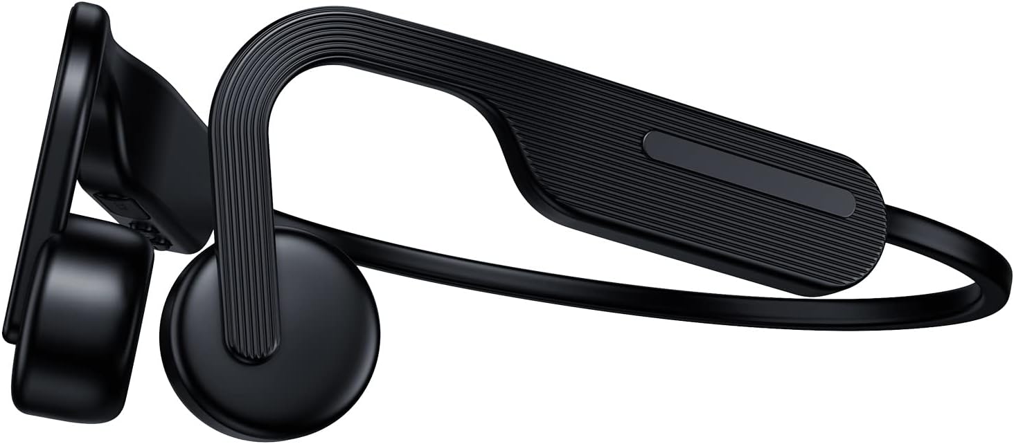 MOING Bluetooth Bone Conduction Headphones, Open Ear Wireless Sport Headphones Built-in Mic, Sweat Resistant Headset with 8 Hours Playtime for Running, Cycling and Workout (Black)