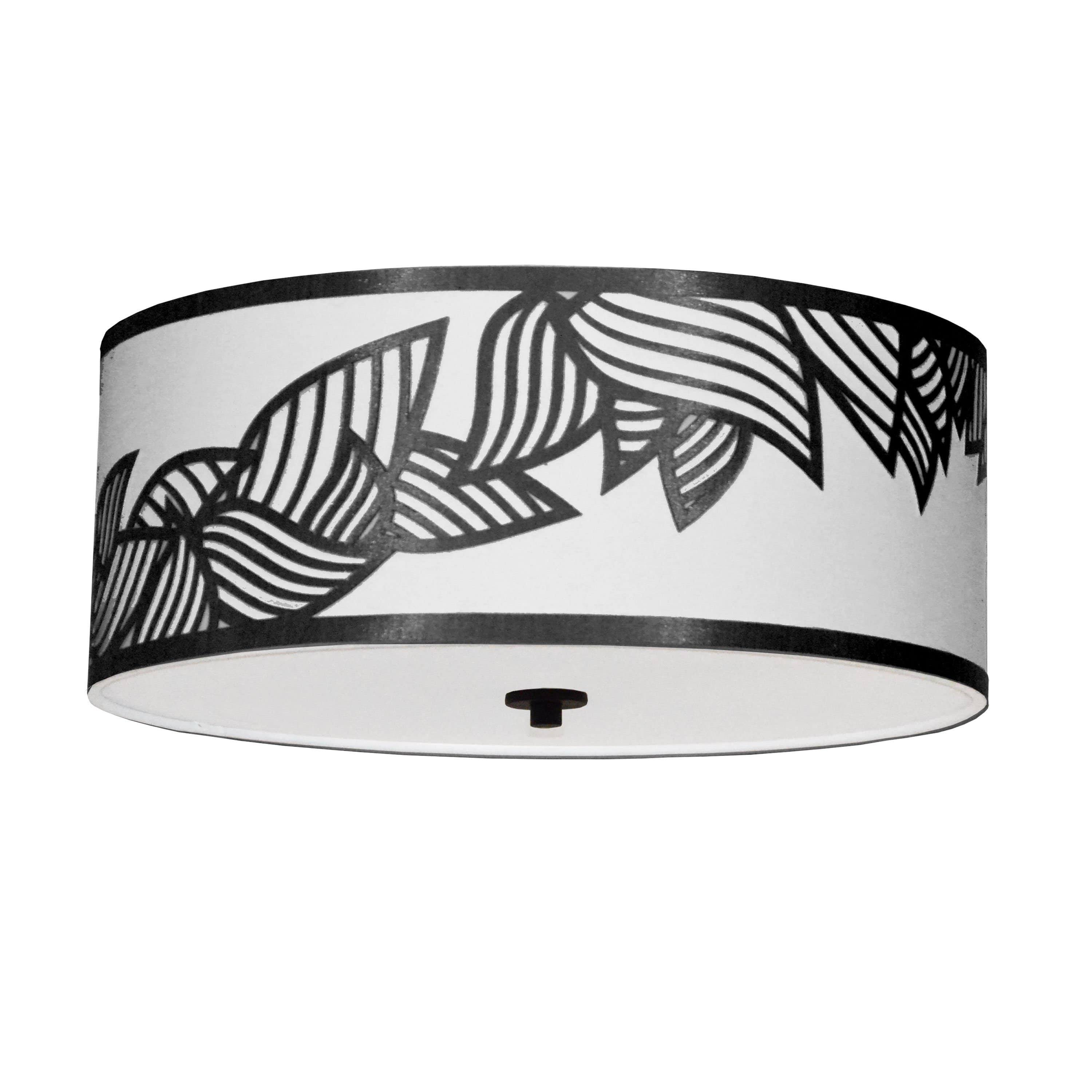 Dainolite SOP-184FH-PC-BW Sophia 4 Light Flush Mount Polished Chrome Black and White Shade