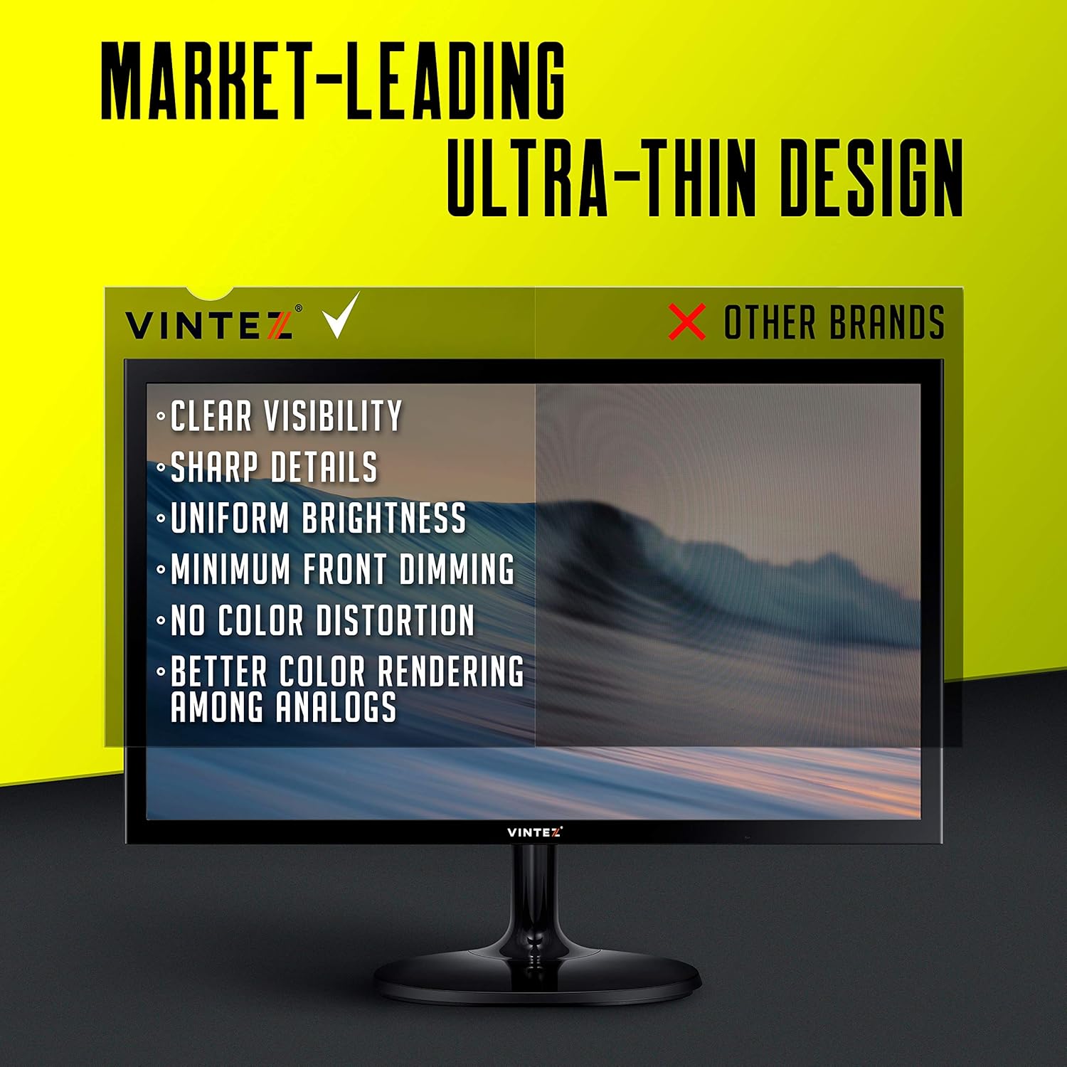 VINTEZ 21.5 Inch Computer Privacy Screen Filter for 16:9 Widescreen Monitor - Privacy - Anti-Glare - Anti-Scratch Protector - Provides 1.5 Times More Effective Privacy