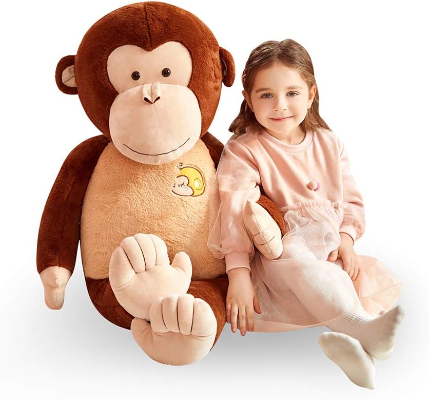 IKASA Large Monkey Stuffed Animal Plush Monkey Toy for Children (Brown, 30 inches) Pack of 2