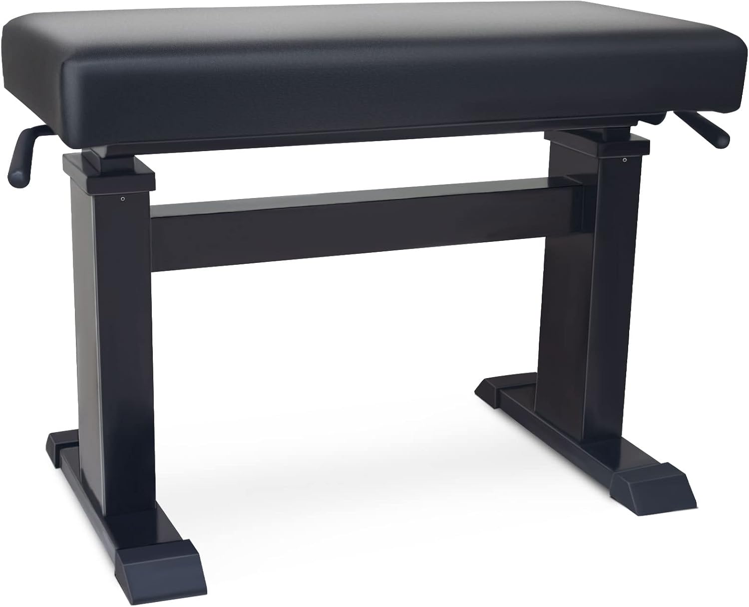 Height Adjustable Piano Bench Hydraulic Lifting Piano Bench Keyboard Stool, Modern Leather Piano Stool High Density Sponge Lining Full Alloy Material, Black Gloss