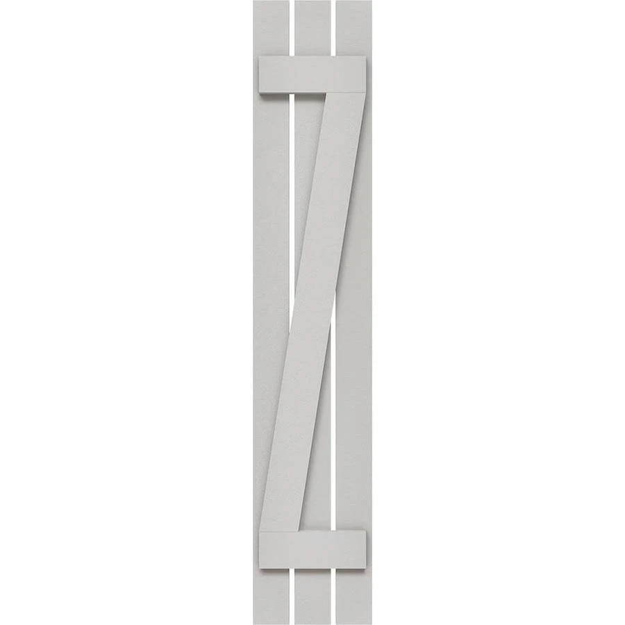 Ekena Millwork FBS06Z17X058RUF 17 1/8x22W x 58x22H Rustic Three Board Spaced Board-n-Batten Faux Wood Shutters w/Z-Board (Per Pa