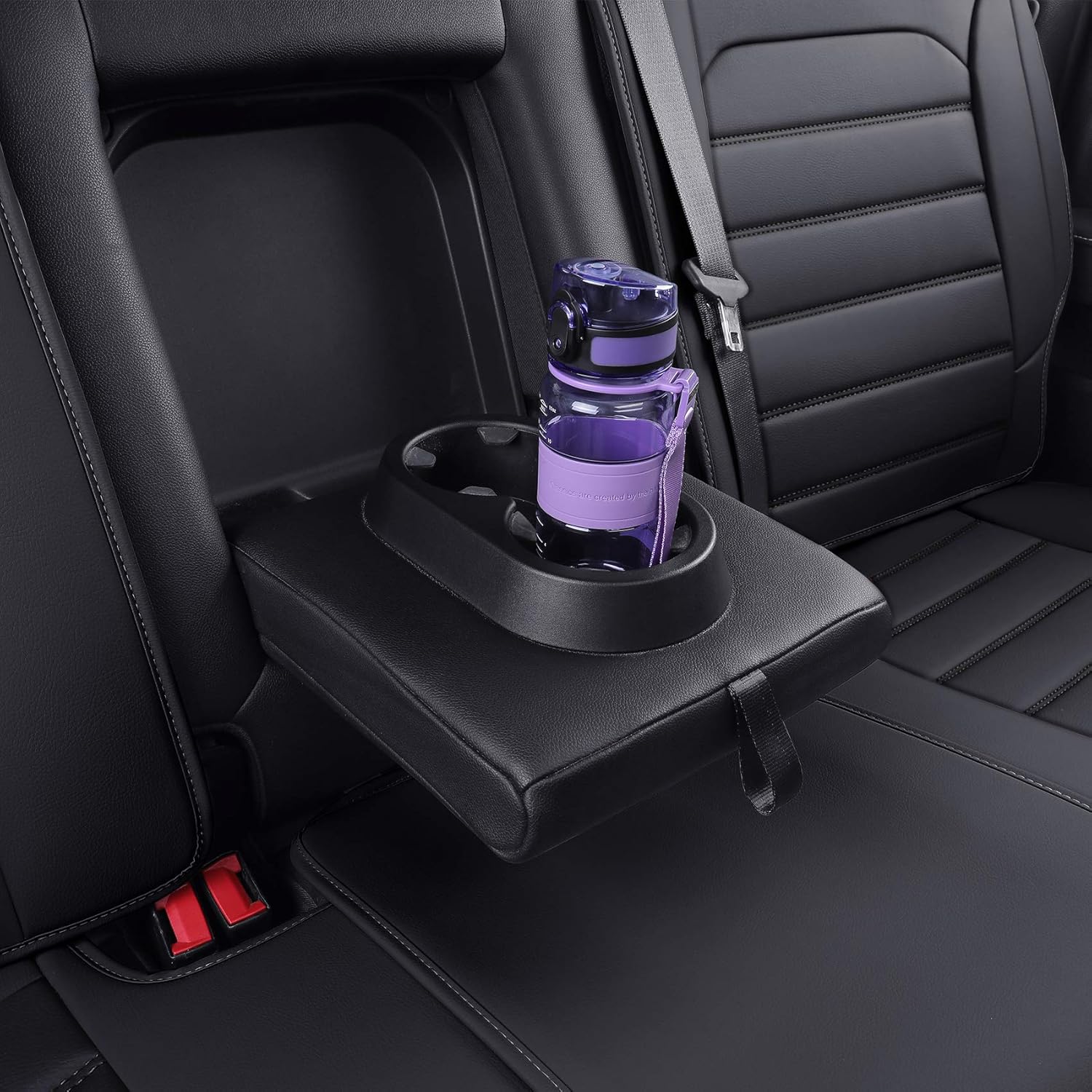 LUCKYMAN CLUB 56-SLD Rear Seat Covers Fit for 2007-2020 Chevy Silverado Sierra 1500/2500 HD / 3500 HD Crew,Double,Extended Cab with Water Proof Faux Leather (Black Rear Covers) Pack of 2