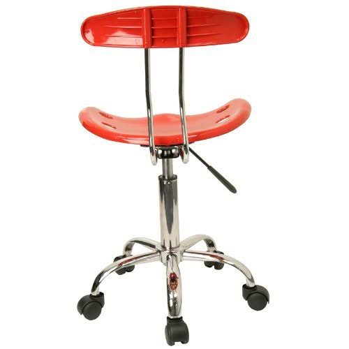 Flash Furniture Vibrant Red and Chrome Swivel Task Chair with Tractor Seat