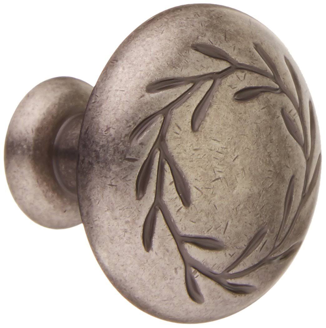 Amerock BP1581-WN inspirations Leaf Weathered Nickel Cabinet Hardware Knob - 1-1/4x22 Diameter, 25 Pack
