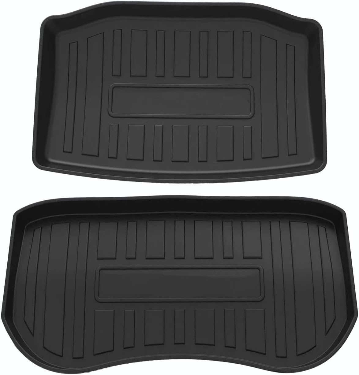 Meicke Front Trunk mat & Rear Trunk Mat Compatible with Tesla Model 3 2022 2021 2020 All- Weather All-Weather Rubber Protector Black Mats