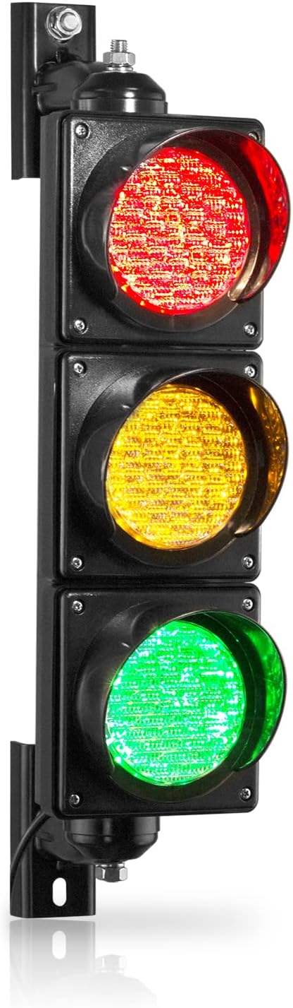 BBMi AC85-265V(4 inch) Traffic Light, Red Yellow Green Traffic Signal Light, PC Housing Stop and Go Light, Outdoor Waterproof IP65 Industrial LED Traffic Lamp Light .