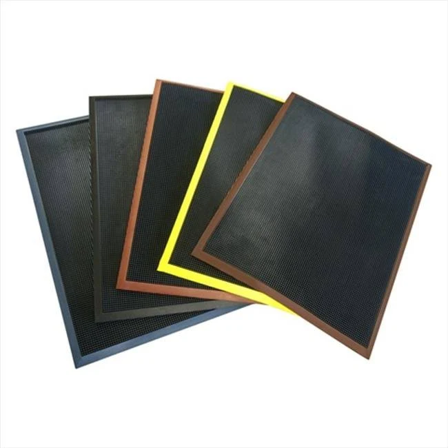 Rubber-Cal Door Scraper Rubber Entry Mat - 5/8x22 Thick x 32inch x 39inch - Black Non-Slip Borders