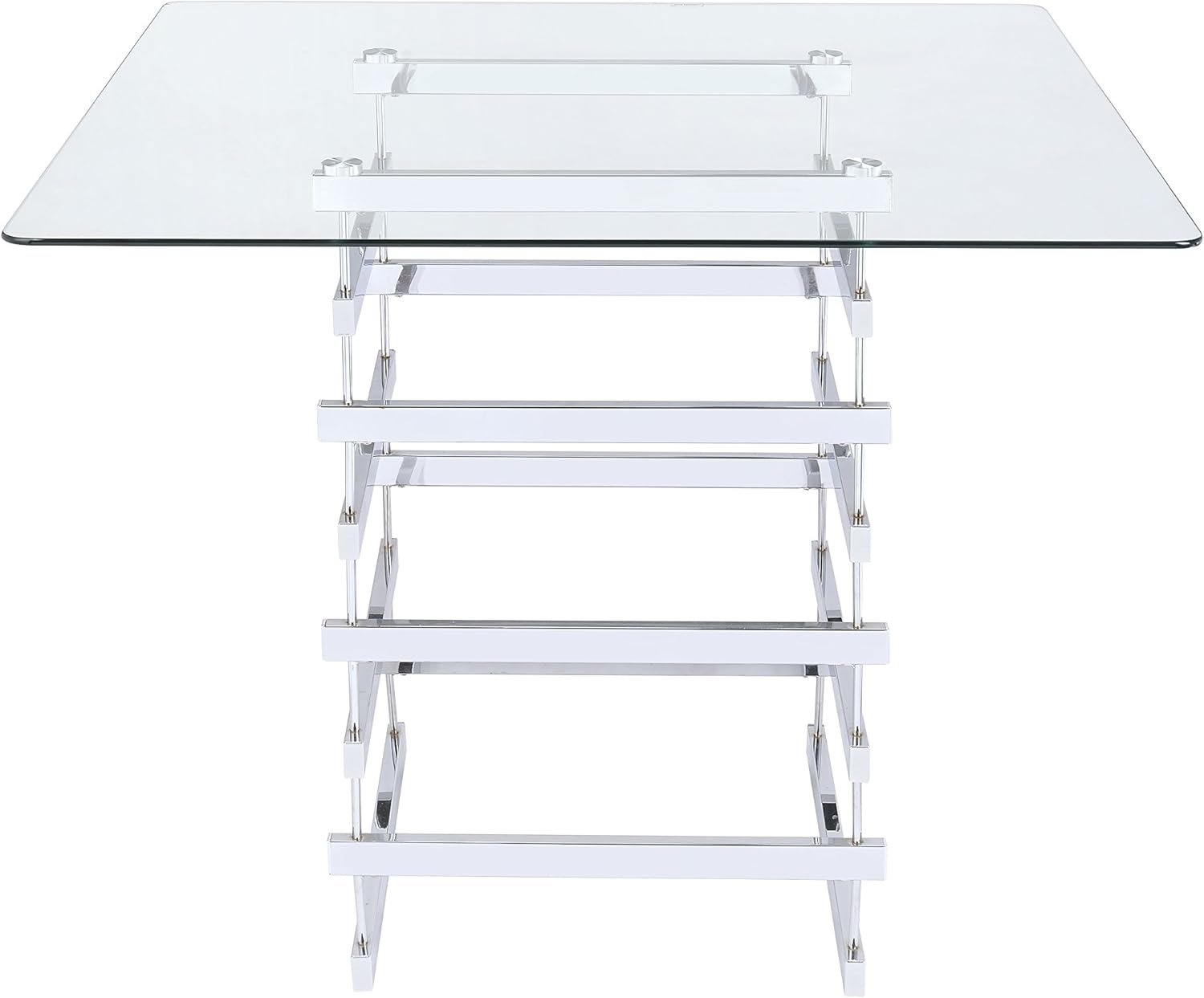 ACME Nadie Counter Height Table - 72590 - Chrome & Clear Glass