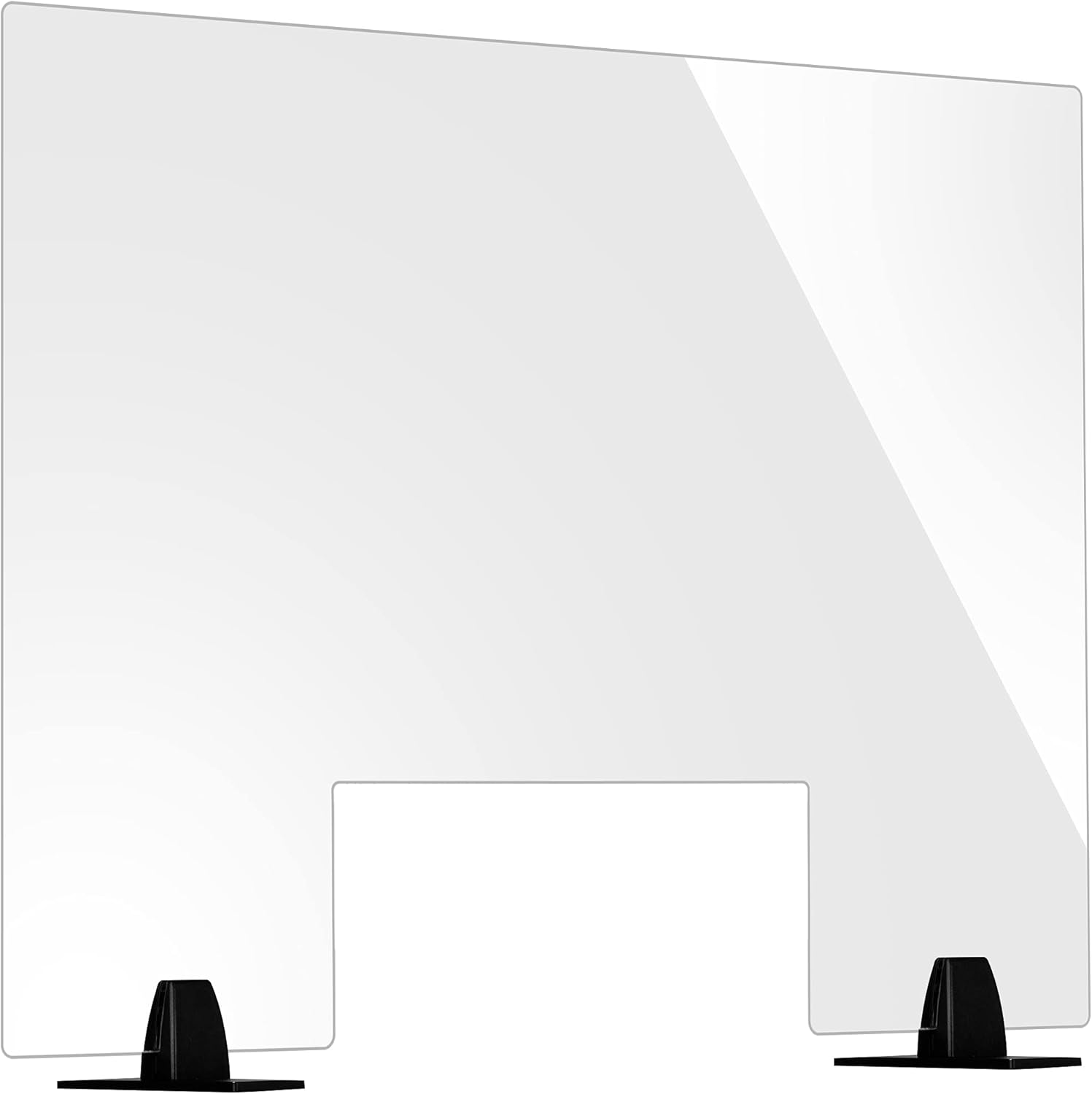 SHELTERION Plexiglass Sheet Sneeze Guard with Cutout | 32”x24” Portable Acrylic Plastic Shield | 1/5