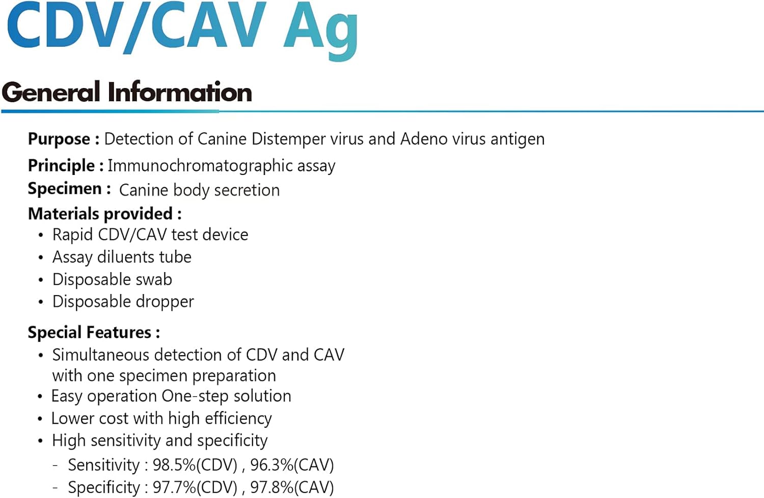 MONGGO Q Rapid Canine Distemper CDV&CAV Ag Detection of Mouth and Nose Secretions Testing Kit for Dogs(Pack of 10)