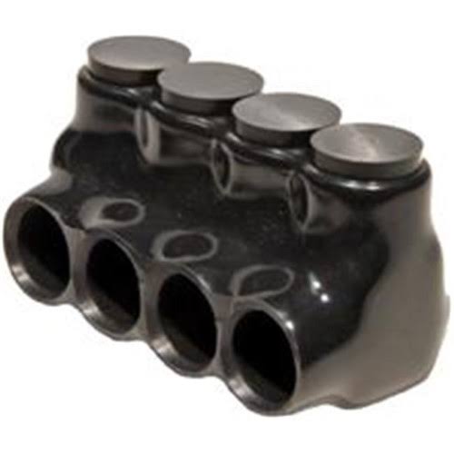 Black Insulated Multi-Cable Connector - Single Entry 4 Ports 750 - 250