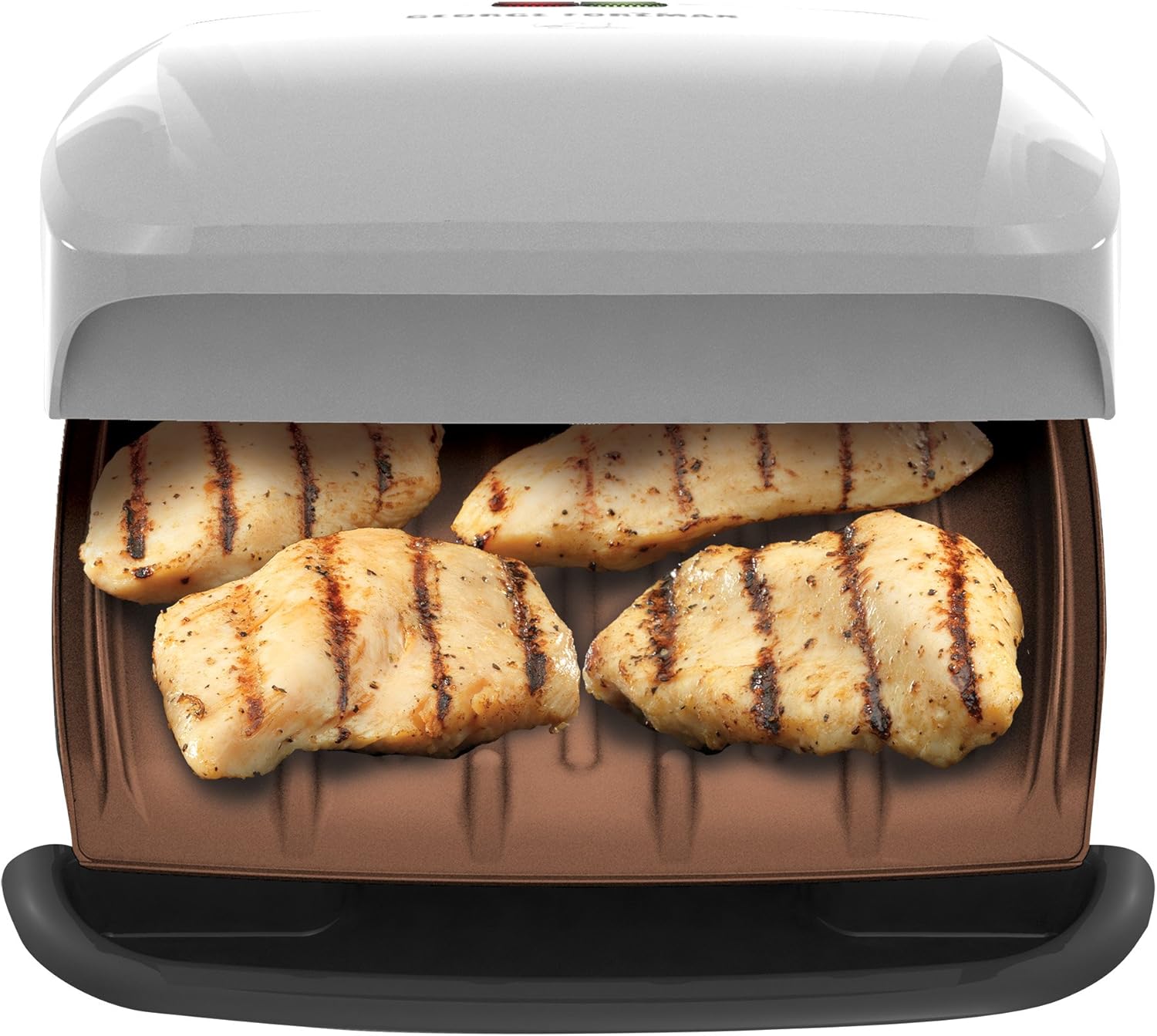 George Foreman GR260P 4 Serving Classic Plate Grill, Platinum Pack of 2