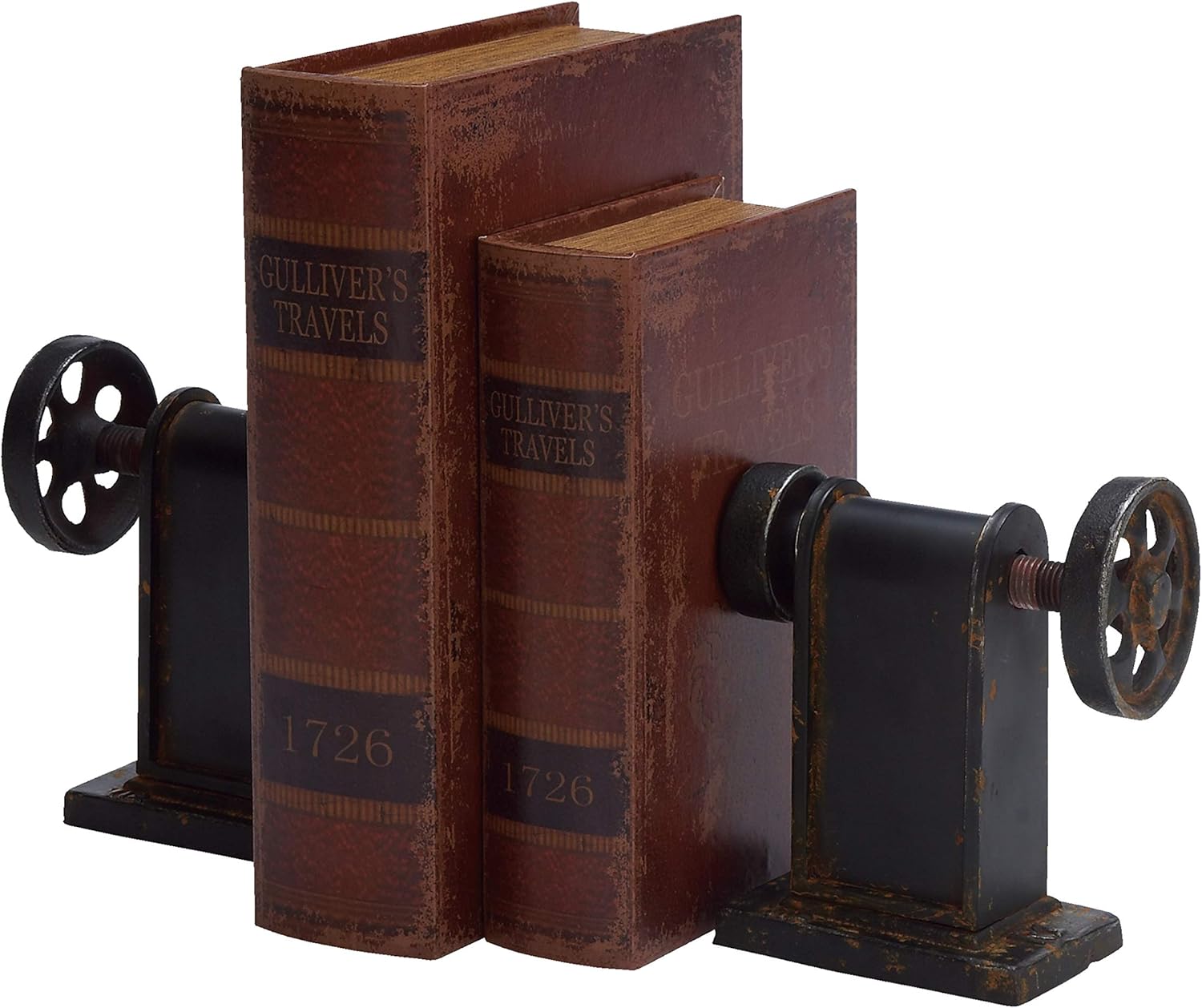 Deco 79 Metal Bookends, 8 by 7-Inch Pack of 2