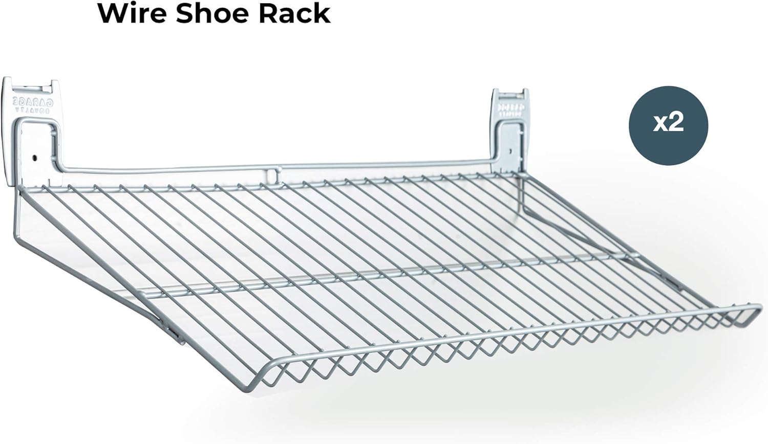 CrownWall Universal Slatwall Steel 30-Inch(L) by 13.5-Inch(W) Wire Shoe Rack, 2-Pack