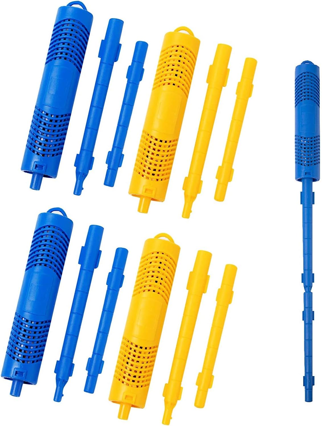 4 Pack Spa in-Filter Mineral Sticks Parts Cartridge Sticks for Hot Tub Spa Swimming Pool Fish Pond Filter Cartridge, Last for 4 Months (Blue & Yellow) Pack of 2