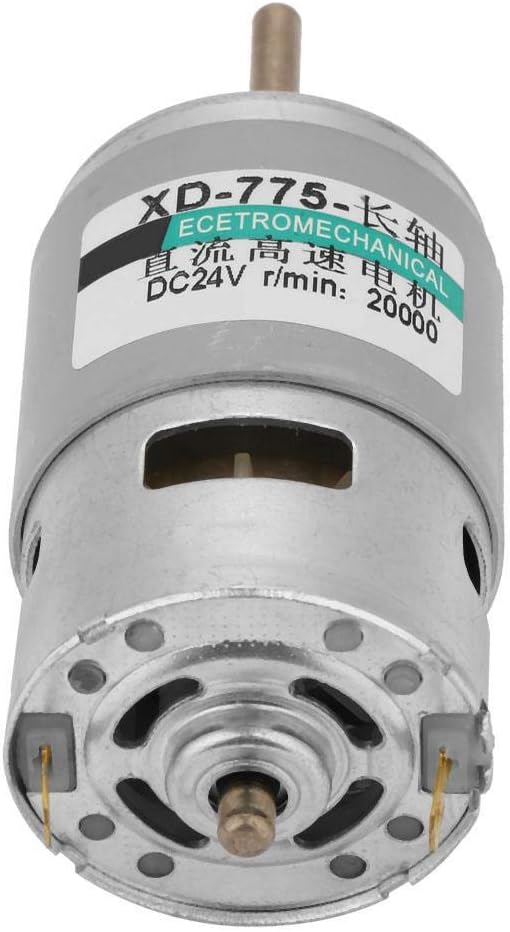 775 DC Motor, High Power Torque Extension Shaft DC Motor 12v/ 24v(24V 20000 RPM) Pack of 2