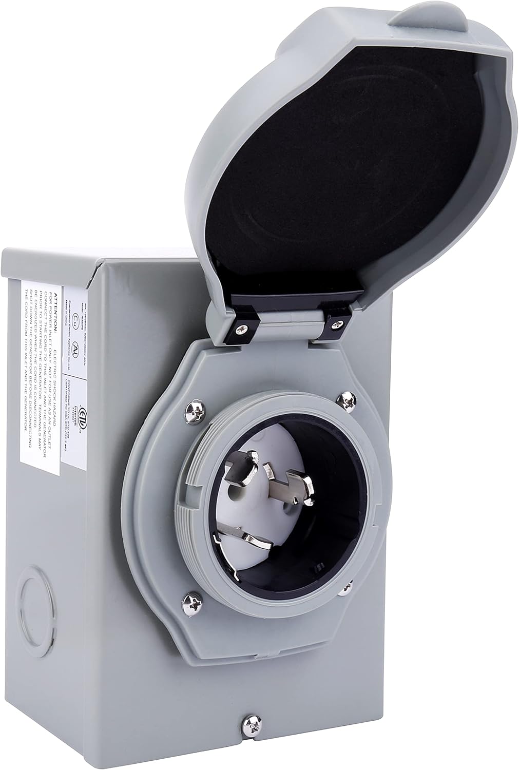 AA Ignition 3 Prong 50 Amp 125/250V Generator Power Inlet Box - NEMA SS2-50P Power Inlet Box - 12500 Watts Generator Inlet Plug for Outdoor Receptacle - Weatherproof Generator Outlet, ETL Listed
