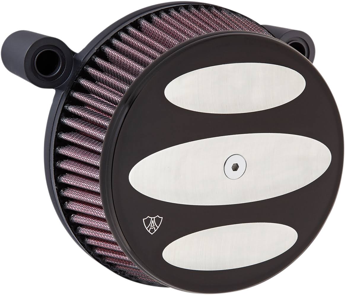 Arlen Ness 18-340 Billet Sucker Stage I Air Filter Kit with Steel Cover Scalloped, Black