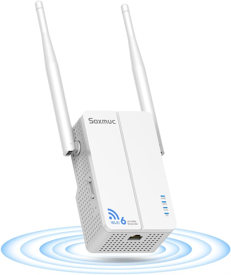 5G WiFi 6 Extender with Ethernet Port, AX1800 Dual Band Gigabit WiFi Internet Booster up to 1800mbps Works with Any Routers, Covers 3000 Sq.ft&40 Devices, AP Mode Pack of 2