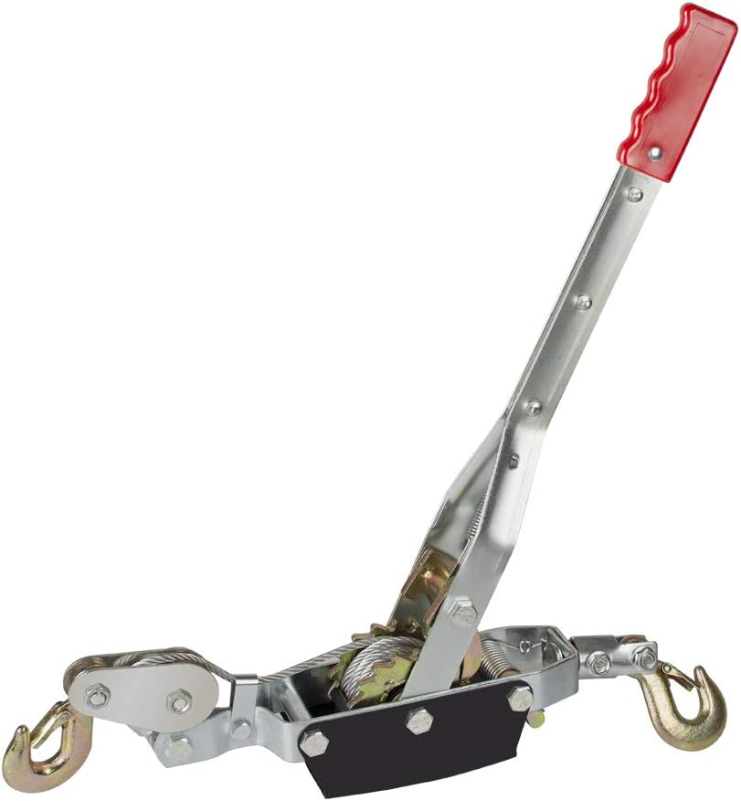Zinnor 4-Ton Dual Gear Power Puller, Heavy-Duty Hand Puller with Cable Rope &ndash; 4 Ton Capacity, Dual (2) Gear, 3 Hooks &ndash; Come Along Cable Puller Tool (2-5days & USA Shipping)