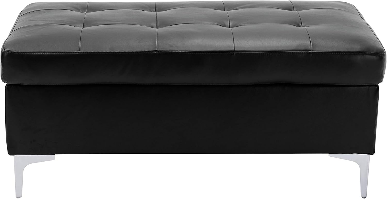 Lexicon Dani Faux Leather Tufted Ottoman, 45