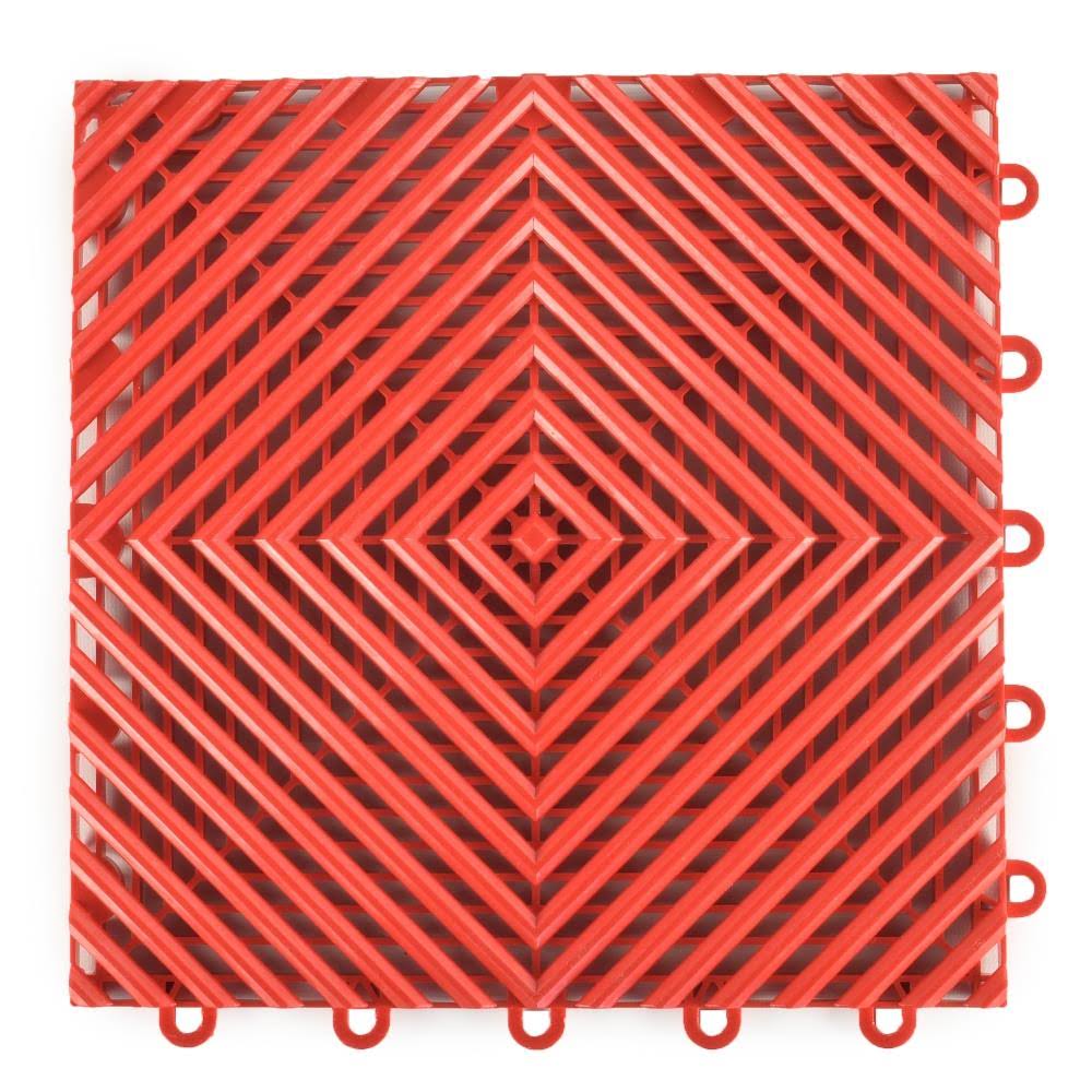 Greatmats Perforated Click Garage Tile 25 Pack Red