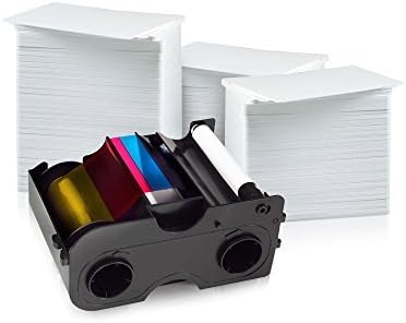 AlphaCard Fargo 400 Print YMCKOK Ribbon for DTC550 (86201) and 400 Premium Blank PVC ID Cards Bundle