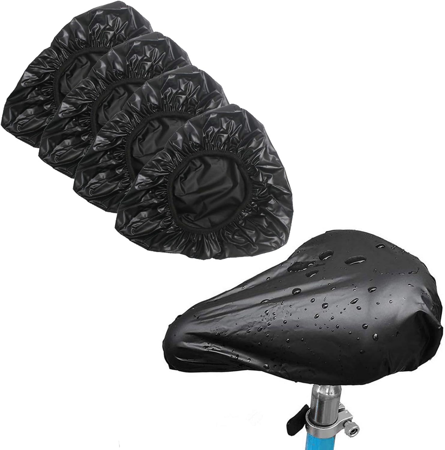 Xtingmeme Bicycle Saddle Waterproof Cover,Bike Seat Rain Cover,Snow,Rain and Dust Resistant(4 Packs)