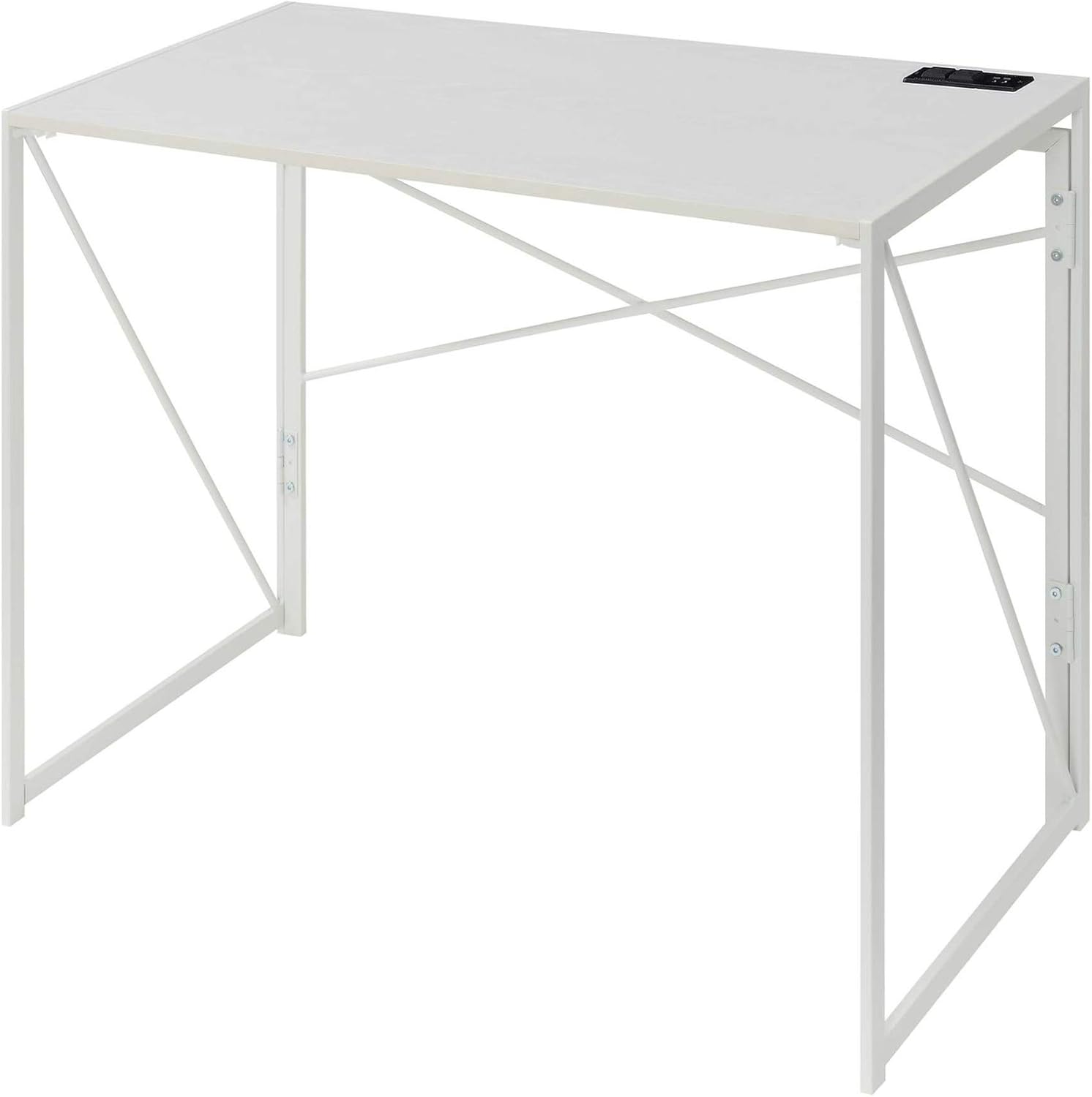 Convenience Concepts Xtra Folding Desk with Charging Station, Black/Black Pack of 2