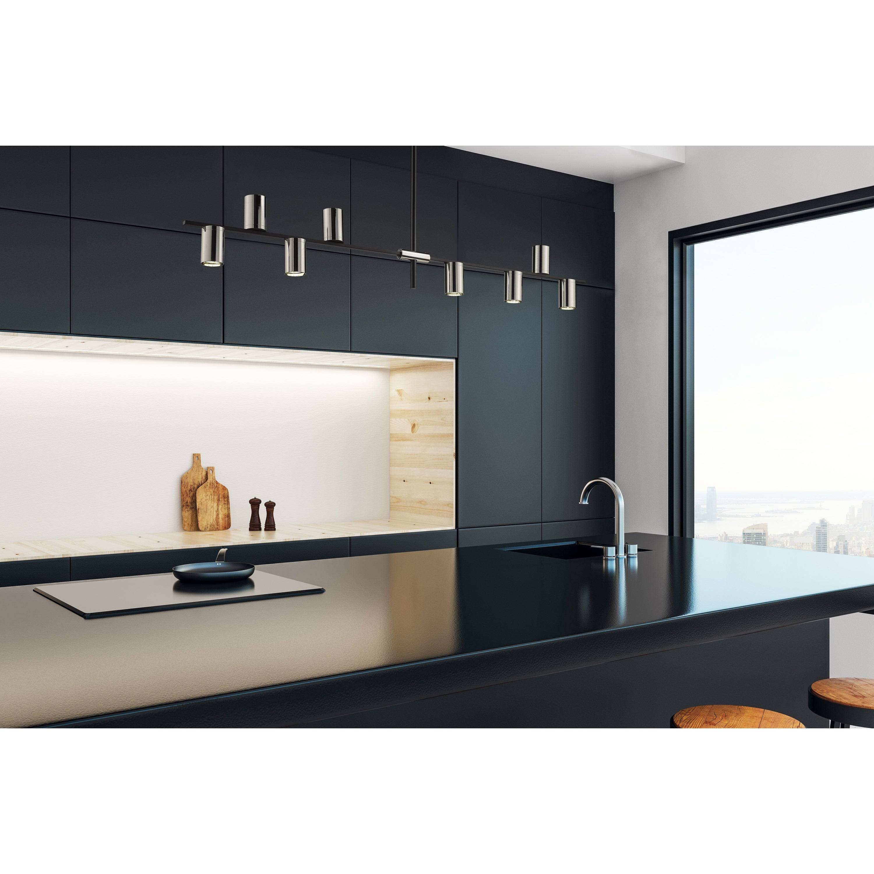 Z-Lite 814-8L-MB-PN 8 Light Island/Billiard in Mate Black Polished Nickel