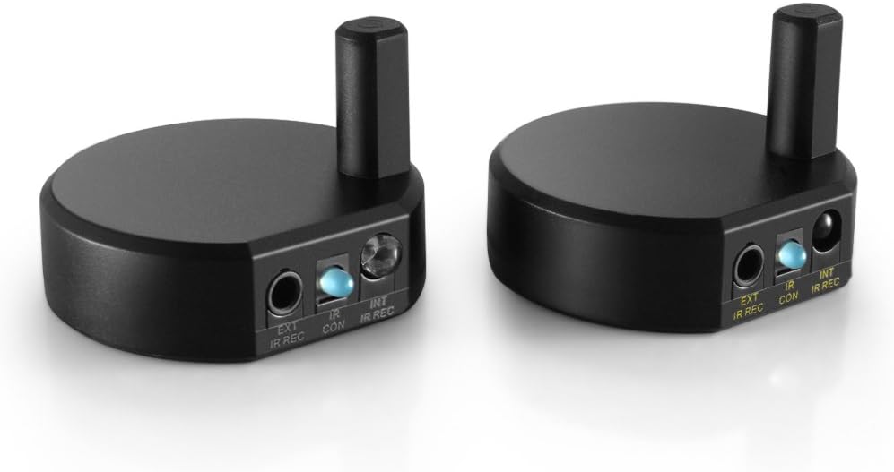 TNP Wireless IR Extender Repeater - Universal Remote Control Infrared IR Transmitter and Receiver with 2 Head Eye IR Blaster Emitter Booster Cable Supports Long Range 500FT+ Pack of 2