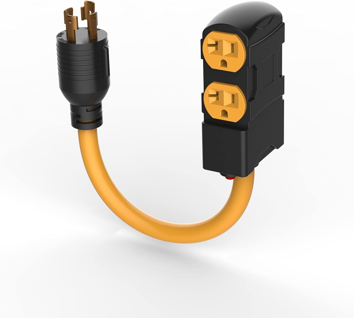 Yodotek 1.5Ft Generator Cord with Surge Protector Breaker,Heavy Duty Generator Locking Cord,NEMA L14-30P/Four 5-20R,4 Prong 10 Gauge Flexible Cable,Power Extension Cord, 30Amp 7500 Watts Pack of 2