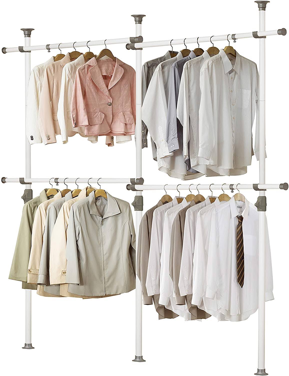 Prince Hanger One Touch Double 2 Tier Adjustable Hanger | Clothing Rack | Closet Organizer