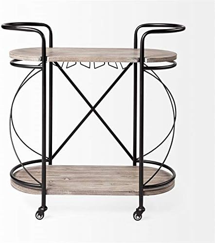 Mercana Marlon Metal Two Tier Bar Cart in Black