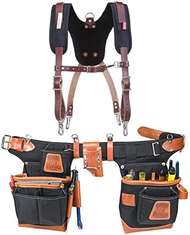 Occidental Leather 9850 Adjust-to-Fit Fat Lip Tool Belt Set Black Bundle w/ 5055 Stronghold Suspension System (2 Pieces)
