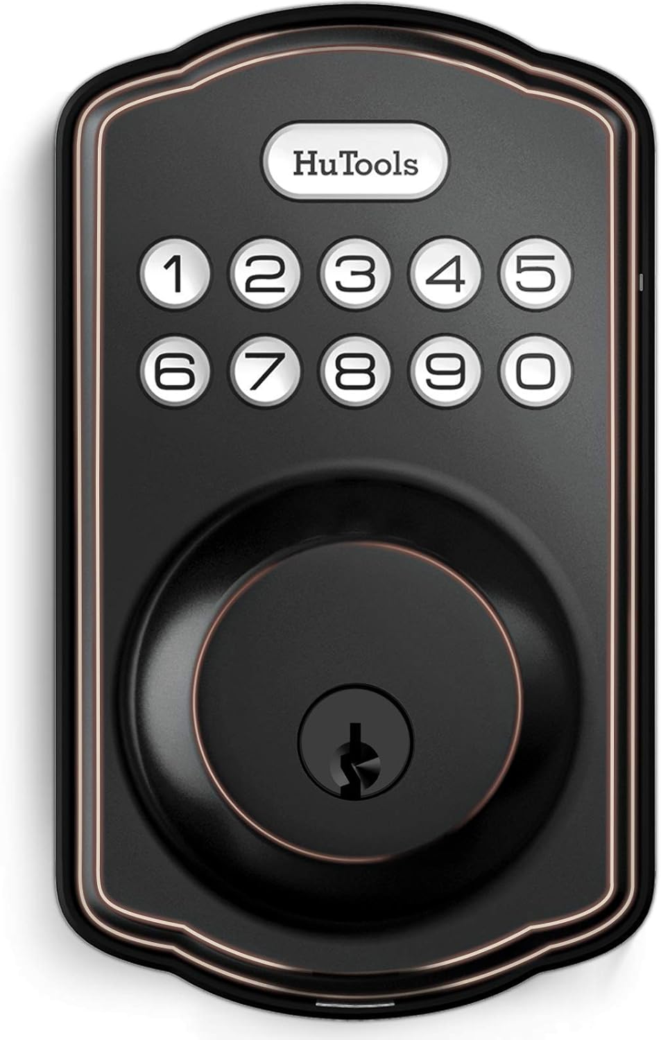 Keyless Entry Door Lock Deadbolt, Hutools Digital Gate Locks with Keypads, Auto Lock, 1 Touch Locking, 20 User Codes, Oil Rubbed Bronze Pack of 2