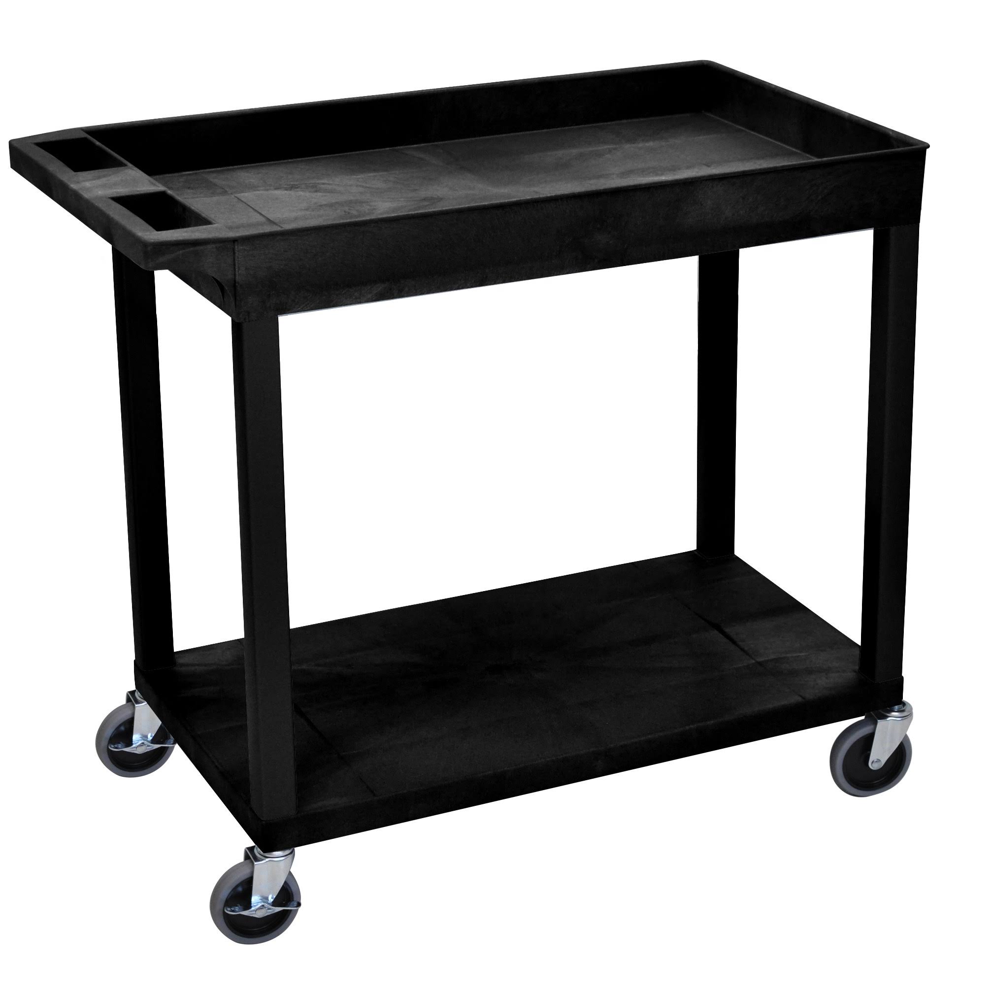 Luxor Black Ec12 18x32 Cart 1 Tub 1 Flat Shelf