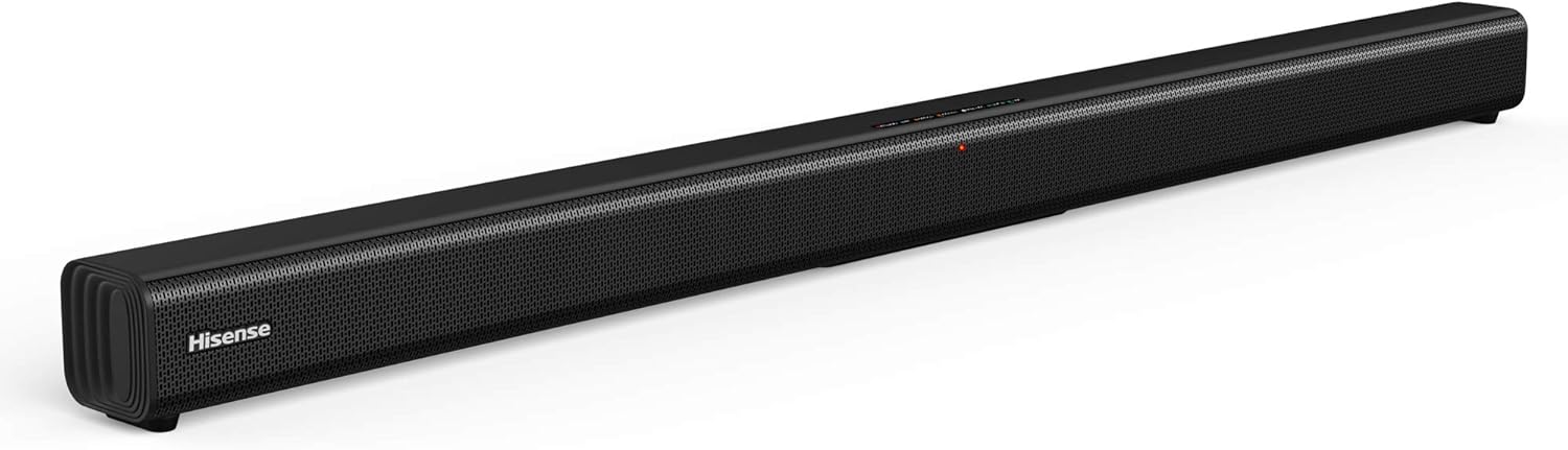 Hisense HS214 2.1ch Sound Bar with Built-in Subwoofer, 108W, All-in-one Compact Design with Wireless Bluetooth, Powered by Dolby Audio, Roku TV Ready, HDMI ARC/Optical/AUX/USB, 3 EQ Modes