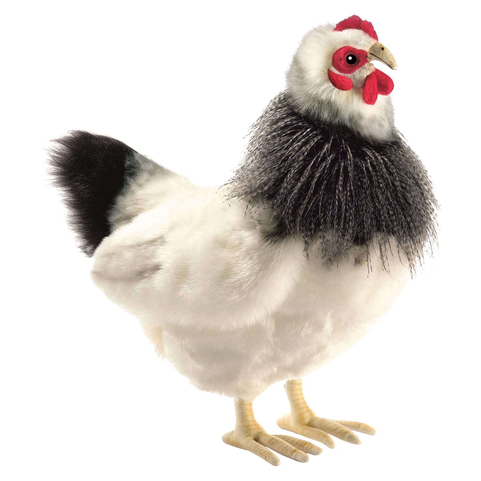 Hansa Black and White French Hen Plush